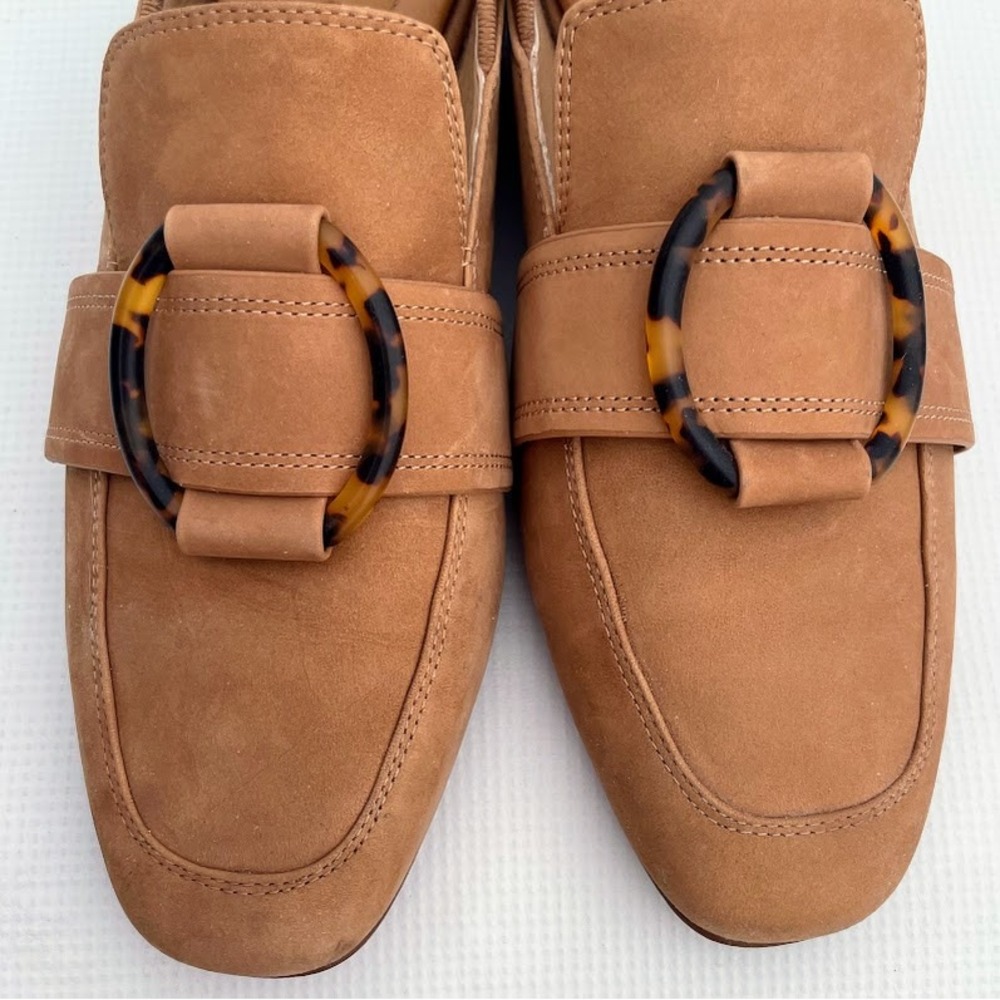 Corso Como CC-Endya Luggage Soft Nubuck Slingback Mules Tortoise Buckle 7.5M - Picture 7 of 12